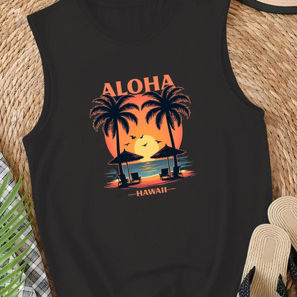 TRENDING - FASHION PICK & SUMMER FAVORITE! ALOHA and HAWAII beach scene Women's casual vest
