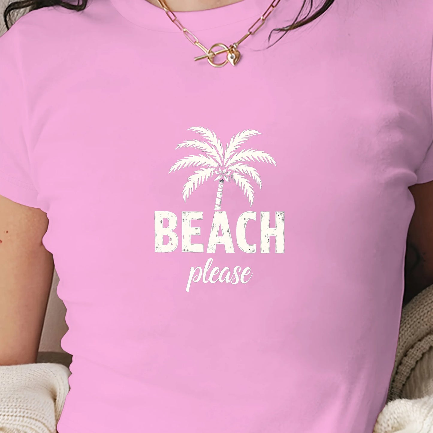 palm BEACH please design women's fashion short t-shirt
