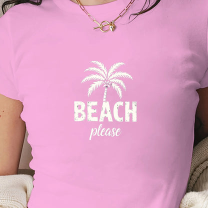 palm BEACH please design women's fashion short t-shirt