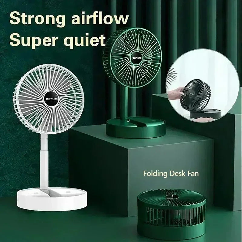 Desktop fan charging model, long endurance USB foldable mini retractable fan, dormitory portable desktop electric fan
