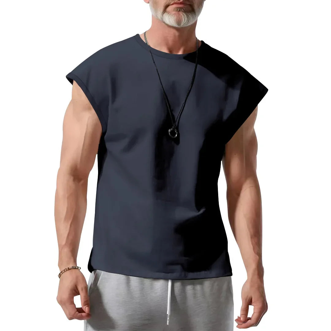 Men's clothing summer new sleeveless t-shirt youth casual loose thin vest men