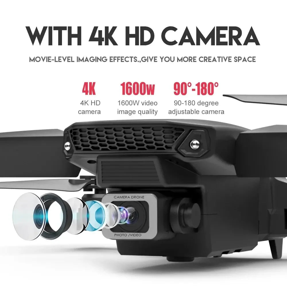 2025 E88 Pro WIFI FPV Drone, Wide Angle 4K/1080P HD Camera, Height Hold, Foldable RC Quadcopter Helicopter Toy Gift