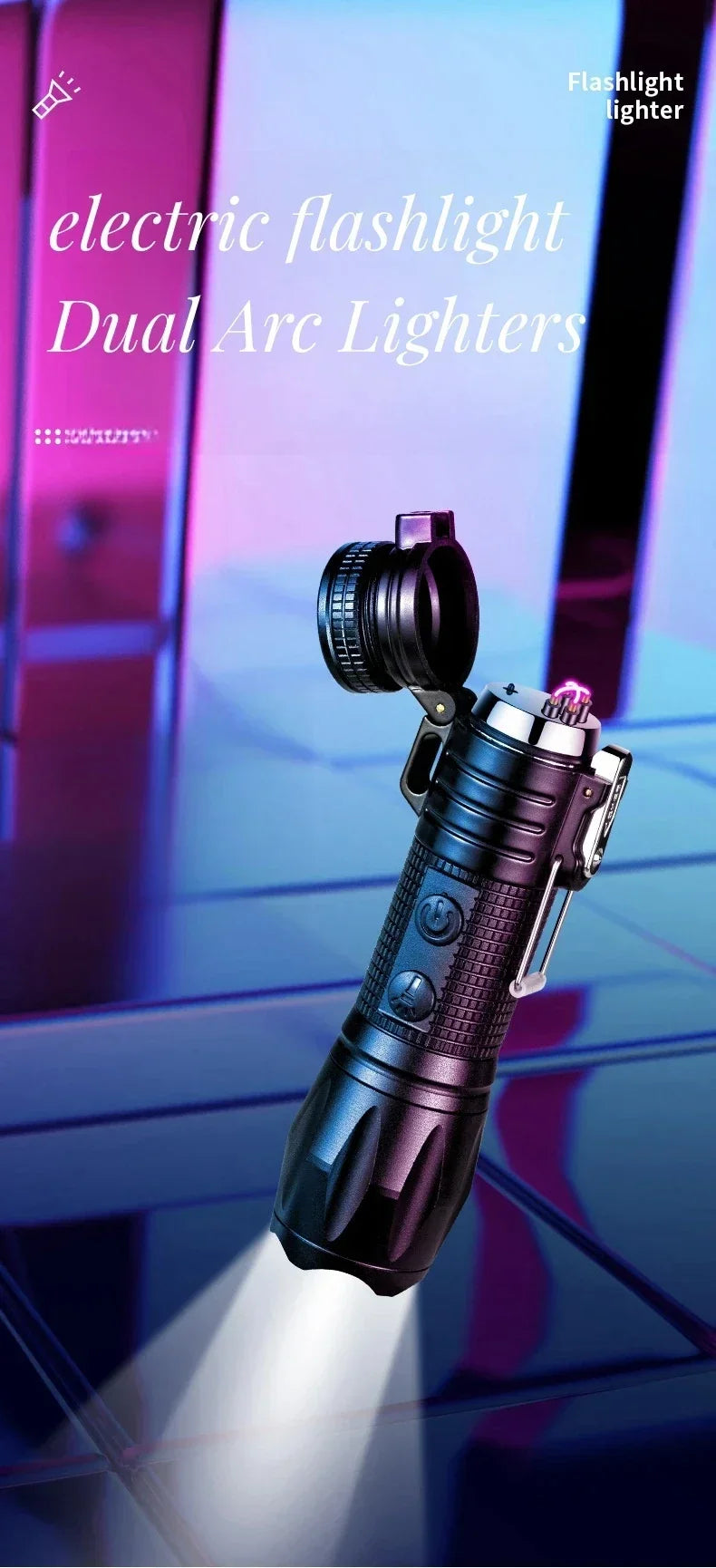 LADIES SELF PROTECTION FLASHLIGHT! Girls; Self-protection Artifact, Womens Anti-bad Guy Self-defense Weapon, Anti-wolf Artifact, Dual Arc Lighter, Bright Flashlight