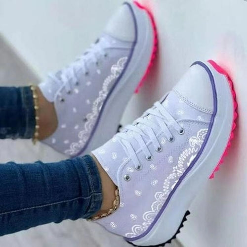 CUTE & COMFY-  Pattern Canvas Women Sneakers Casual Sport Shoes