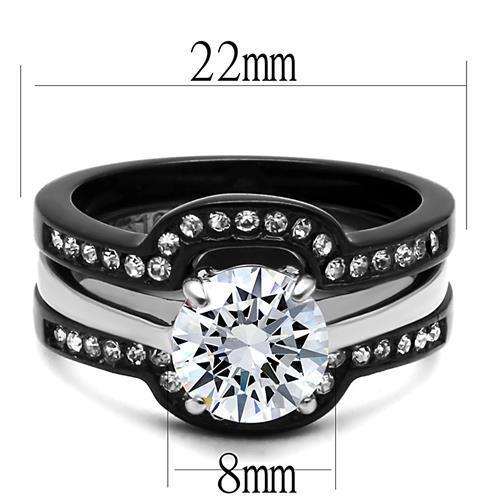 Beautiful Women Stainless Steel Cubic Zirconia Rings TK3214