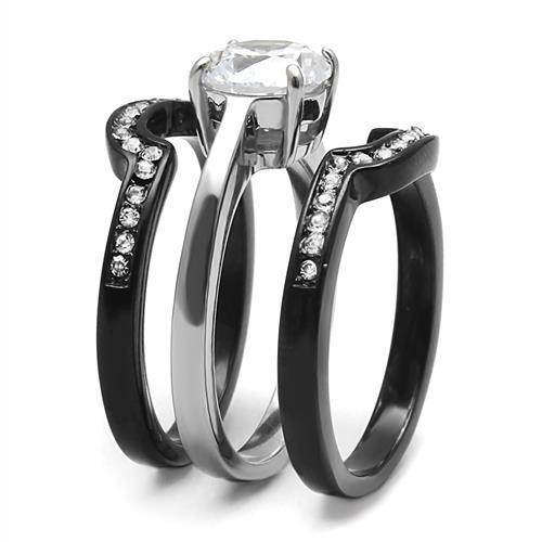 Beautiful Women Stainless Steel Cubic Zirconia Rings TK3214