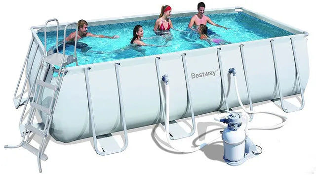 Bestway 56251 4.04mx2.01mx1m Rectangular Metral Frame Swimming Pool for Family