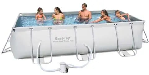 Bestway 56251 4.04mx2.01mx1m Rectangular Metral Frame Swimming Pool for Family