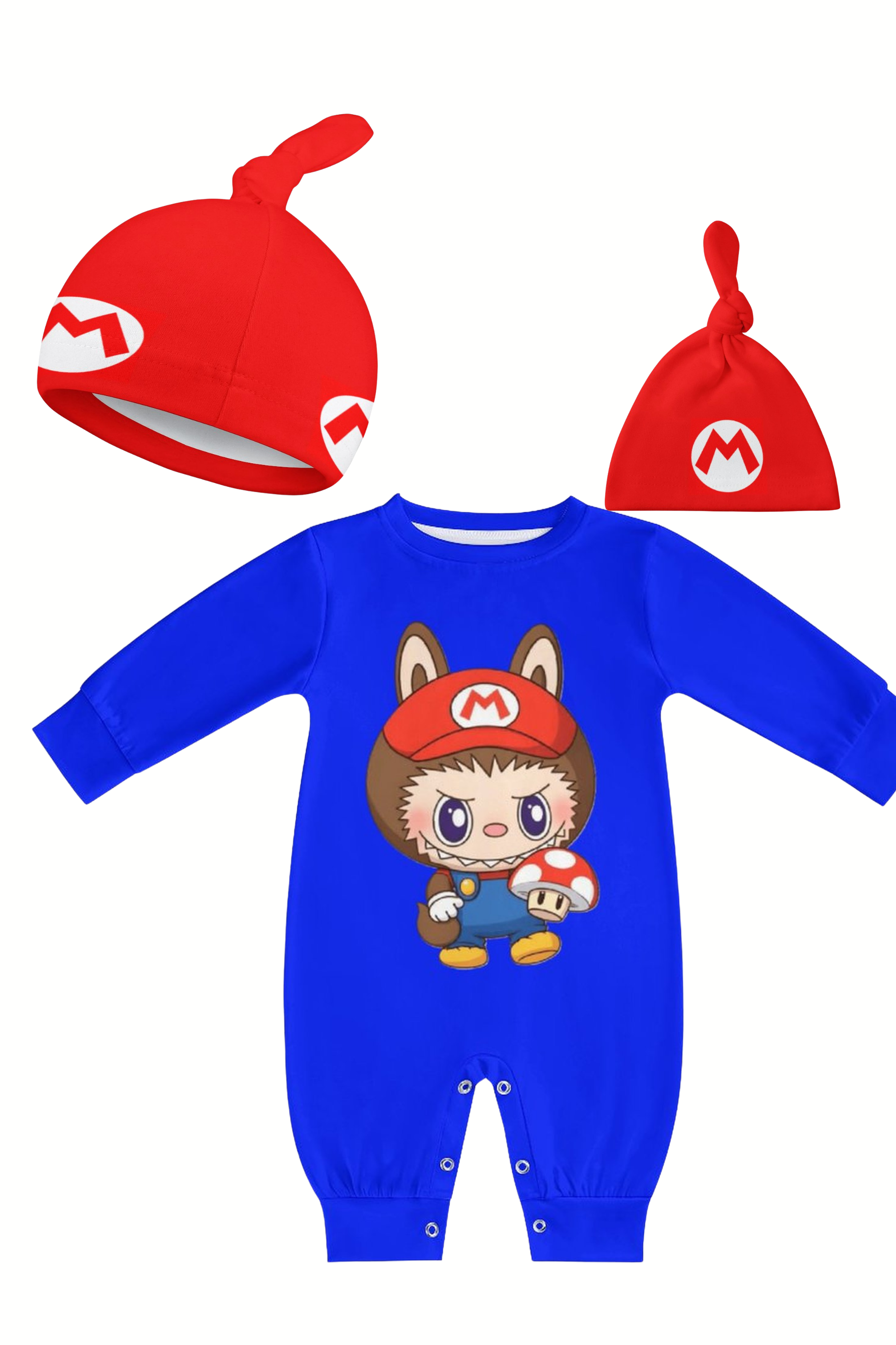 Labubu Mario - Baby Long Sleeve Onesie Set - Shop KSC's Exclusive Trending Viral Labubu Onesies