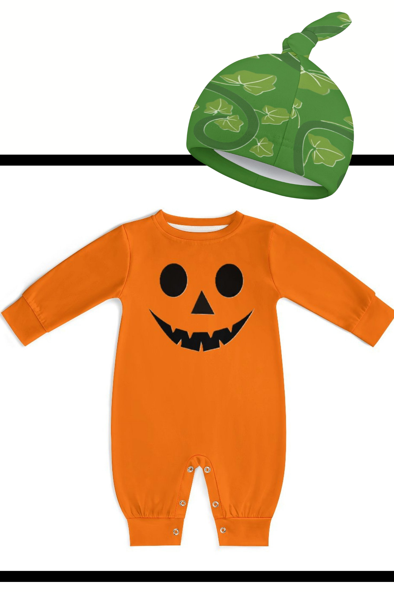 Baby Halloween Pumpkin Long-sleeve Onesie Set Type 1