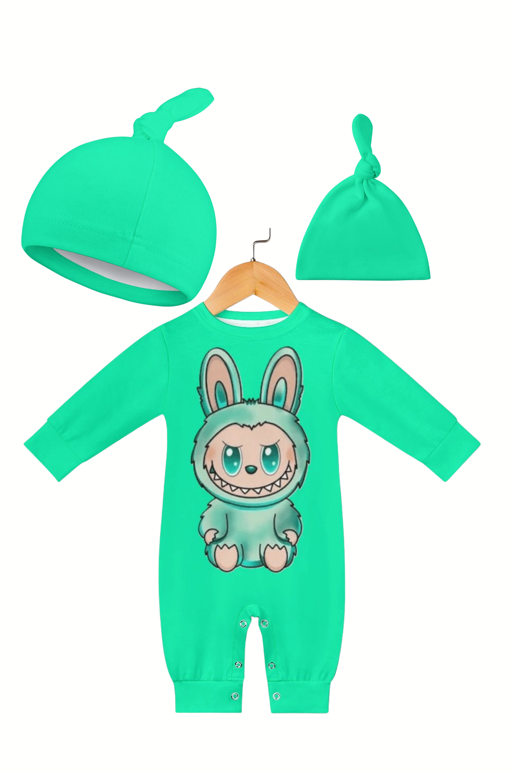 Baby Labubu Long Sleeve Onesie Romper With Hat