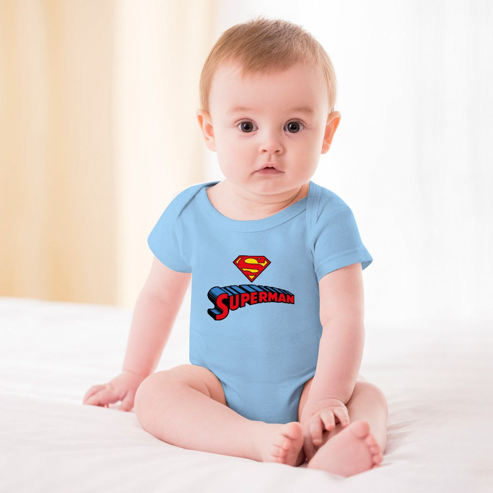 SUPER BABY PRINT DESIGNS BOYS Short -Sleeve Baby's Bodysuit - Super Boy/Man Prints