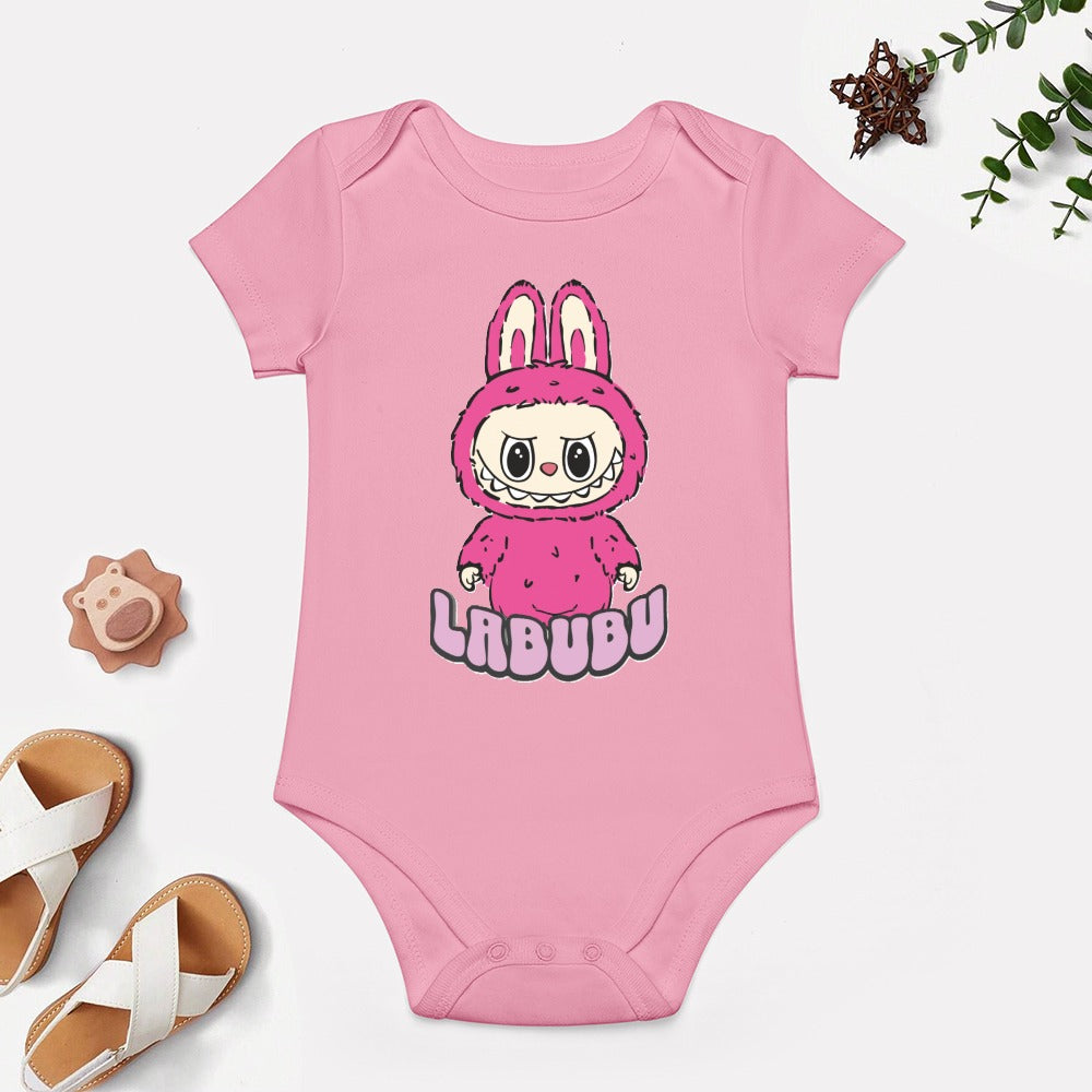 KSC's Cute Baby Labubu Girl Body Suit -Short -Sleeve Baby's Bodysuit