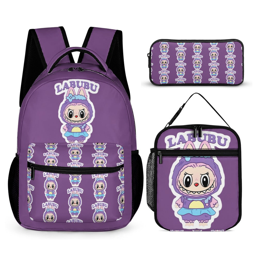 NEW Three Piece Labubu Backpack Bundle - 9 different options  - Back To School Deal