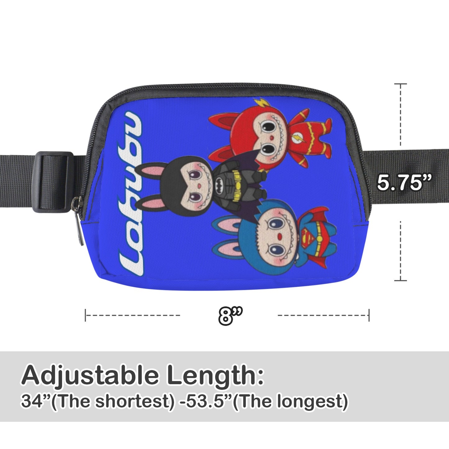🦸‍♂️Labubu Hero Trio Fanny – Justice League Power, Pocket-Sized -Labubu Hero Trio Justice League Cross Body Bags - Fanny Packs for Adults & Kids