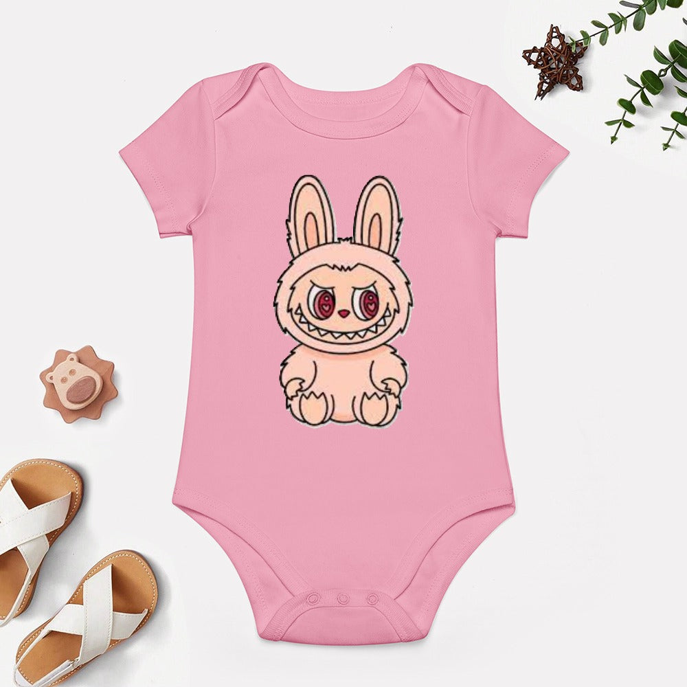 KSC's Cute Baby Labubu Girl Body Suit -Short -Sleeve Baby's Bodysuit