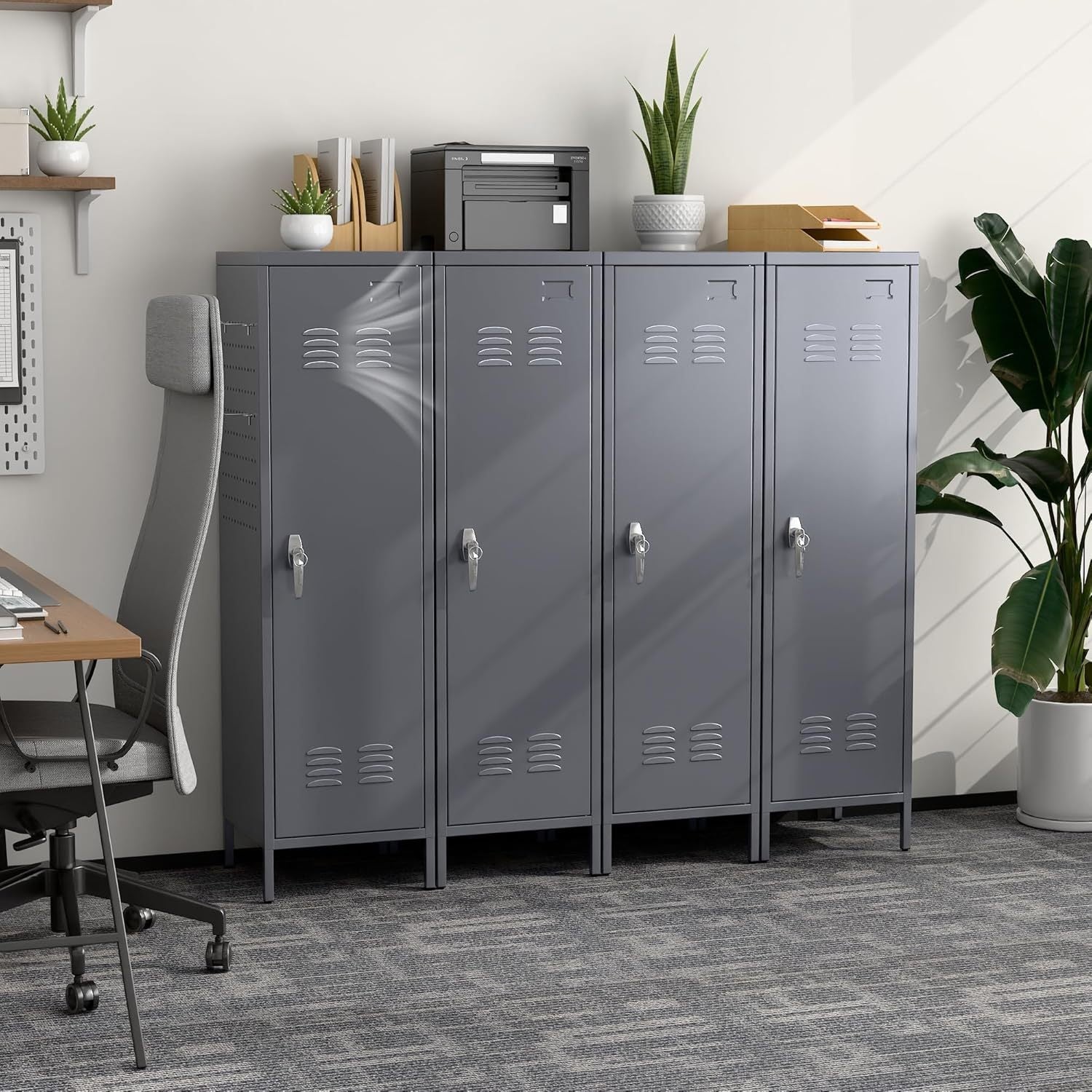 Metal Lockers For Kids, Teens, College Dorms, or Employees With Handle,Metal Storage Locker