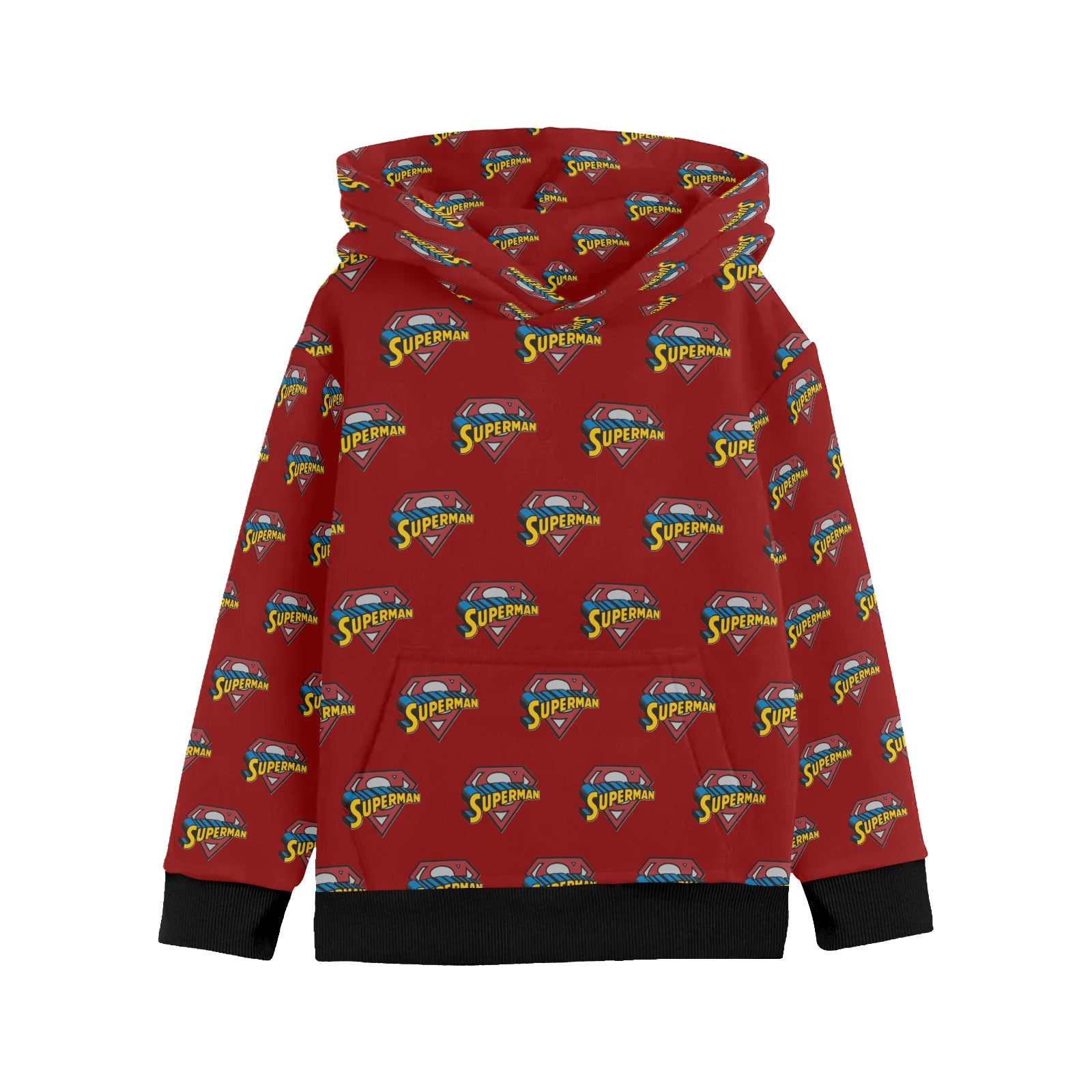 Super Hero Pattern -Little Boys' Long Sleeve Hoodie