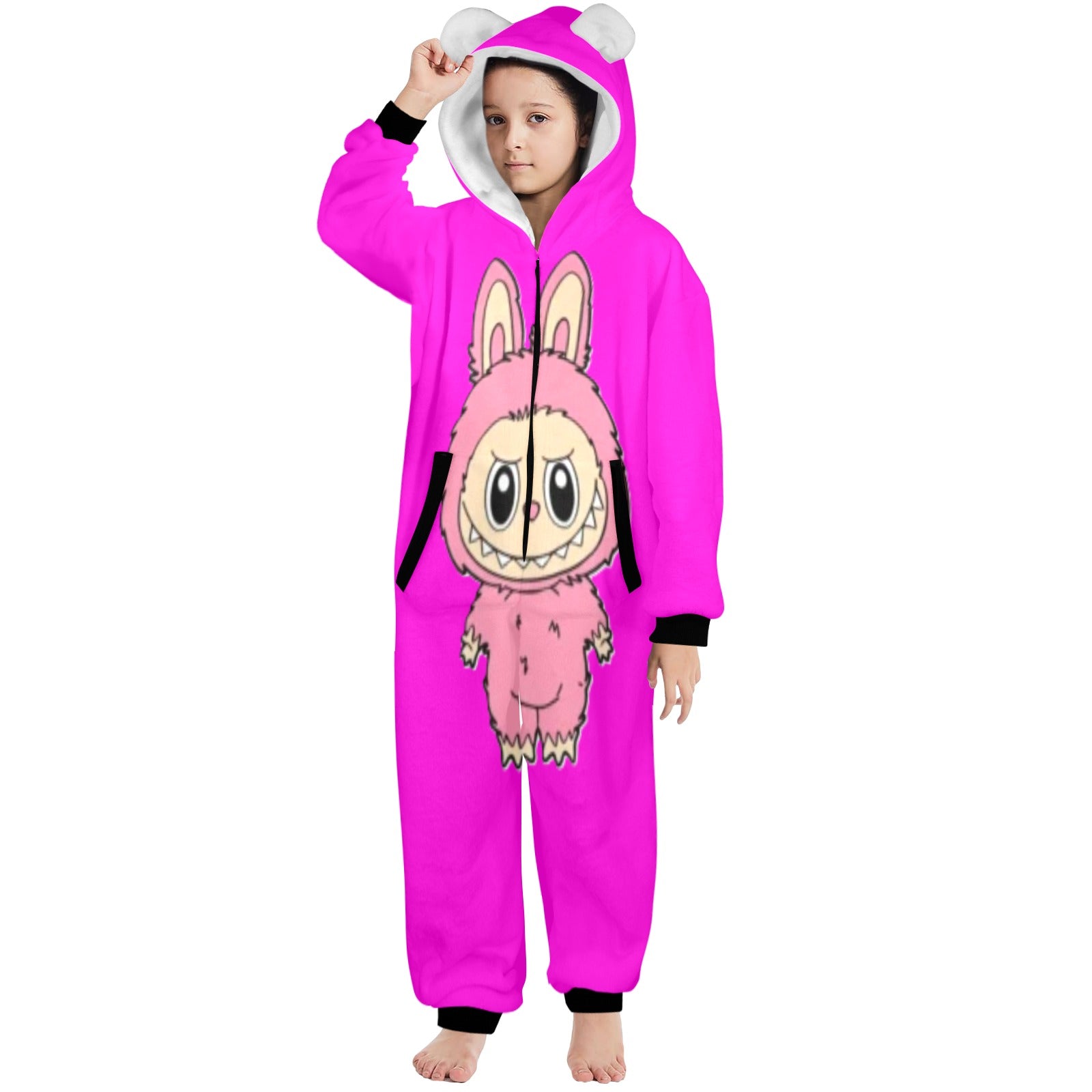 KSC's Exclusive Big Kids Onesie Labubu (8 to 15 Years) Hot Pink with Pink Labubu