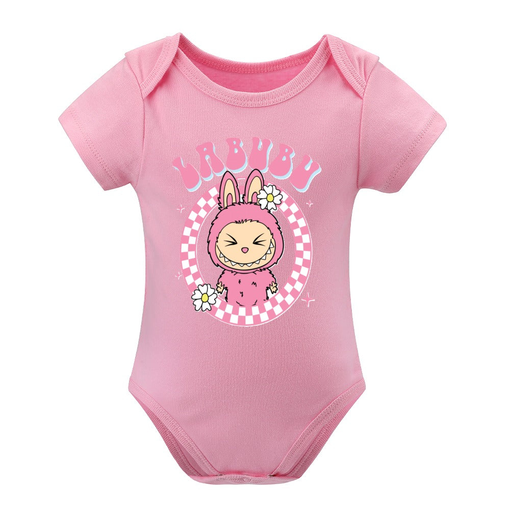 KSC's Cute Baby Labubu Girl Body Suit -Short -Sleeve Baby's Bodysuit