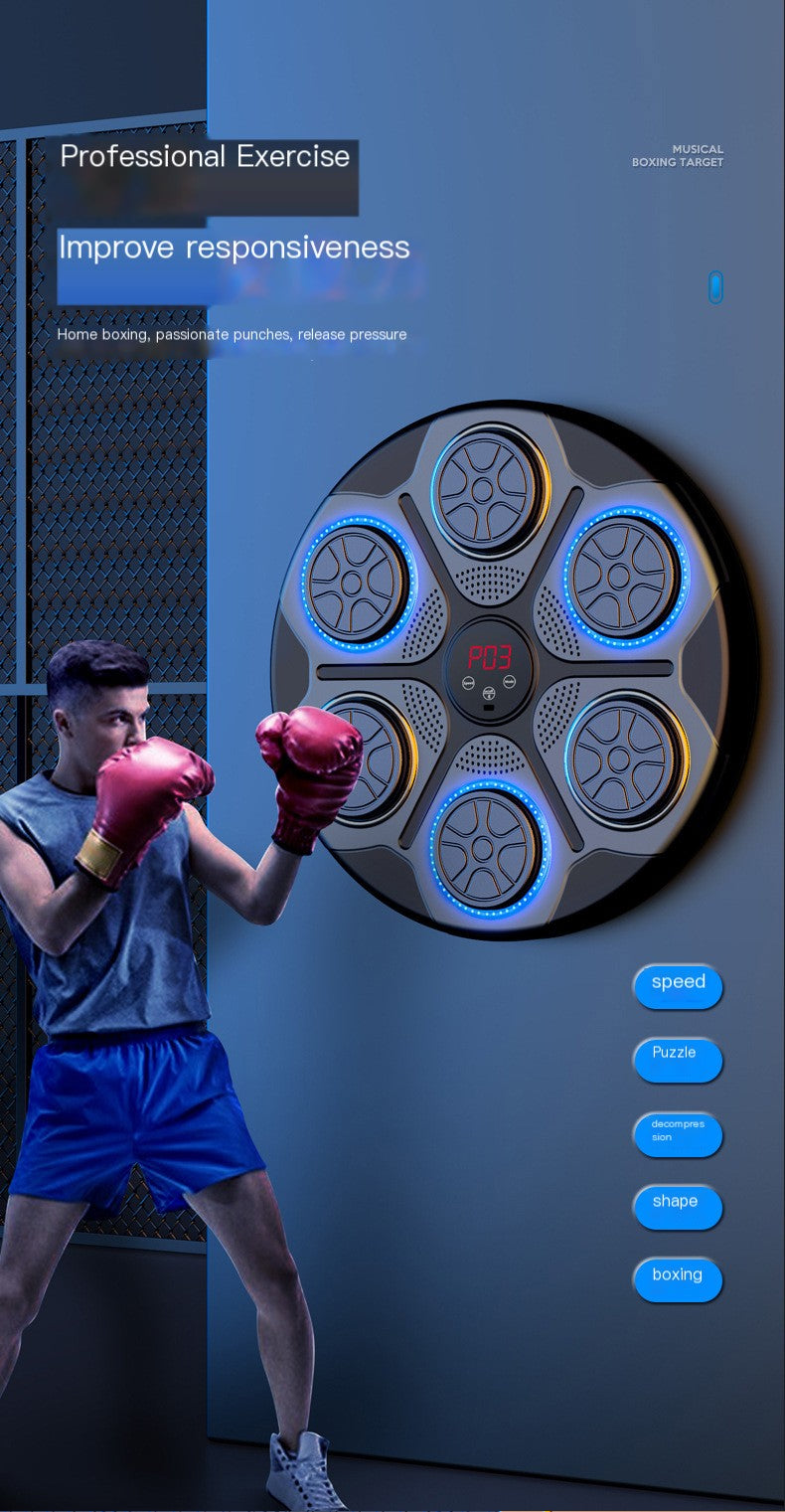 Intelligent music boxing machine household adult children reaction electronic target height adjustable wall target Sanda training equipment
