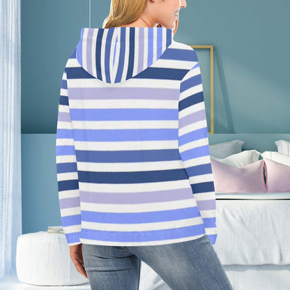 KSC's Exclusive Women's Stripe Design Hoodies Collection (10 Options) Hoodie (Model H13)