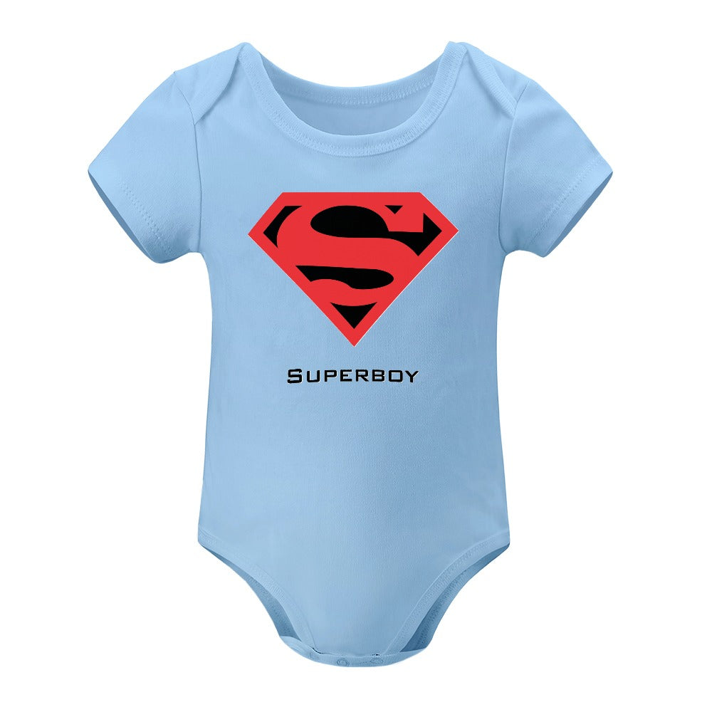 SUPER BABY PRINT DESIGNS BOYS Short -Sleeve Baby's Bodysuit - Super Boy/Man Prints
