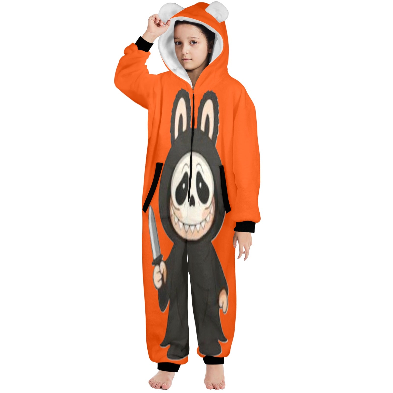 KSC's Halloween Big Kids Unisex Onesies (8 to 15 Years) Ghost Face Labubu