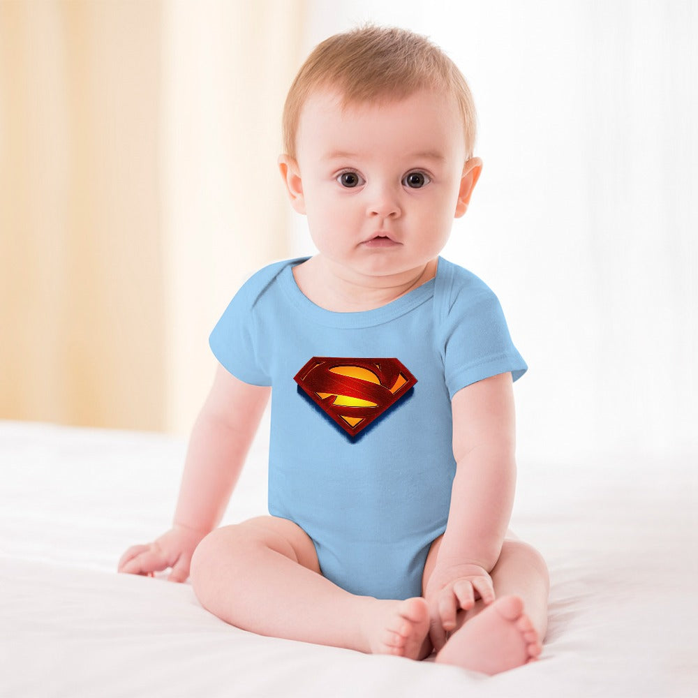 SUPER BABY PRINT DESIGNS BOYS Short -Sleeve Baby's Bodysuit - Super Boy/Man Prints
