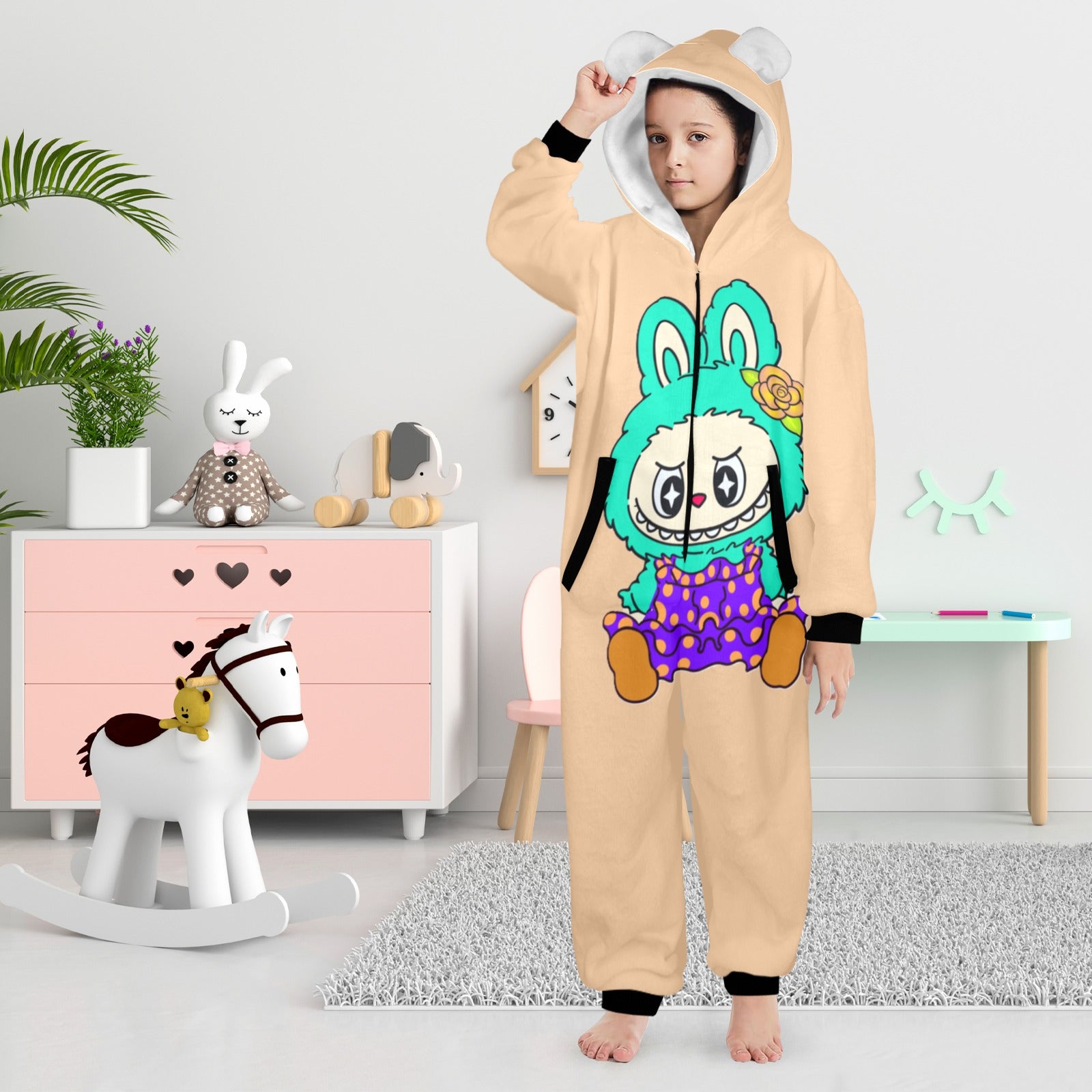KSC's Exclusive Big Kids Onesie Labubu (8 to 15 Years) Tan Teal Labubu