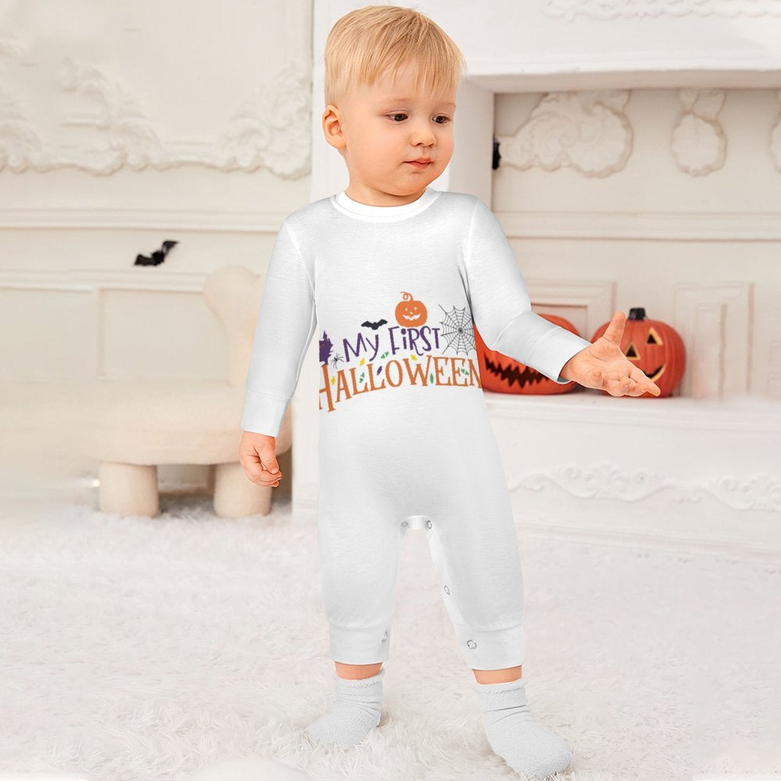 Baby My 1st Halloween Romper Onesie Long Sleeve Baby Romper