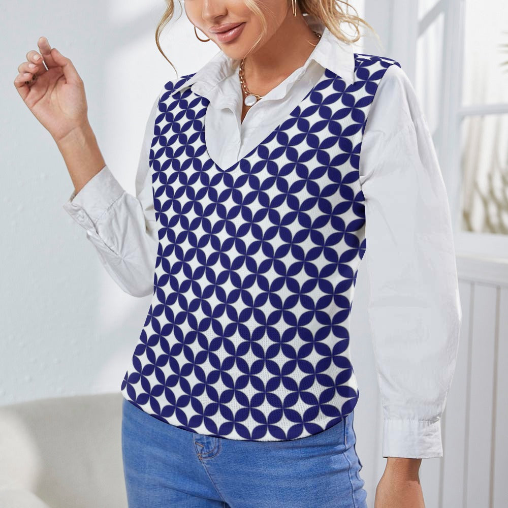 KSC's Custom Vest Designs Women's Long Sleeve Button Knit Vest - 10 OPTIONS INSIDE