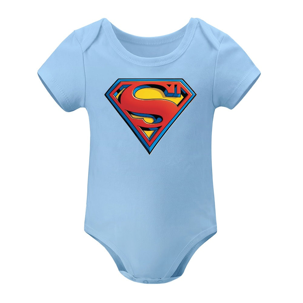 SUPER BABY PRINT DESIGNS BOYS Short -Sleeve Baby's Bodysuit - Super Boy/Man Prints