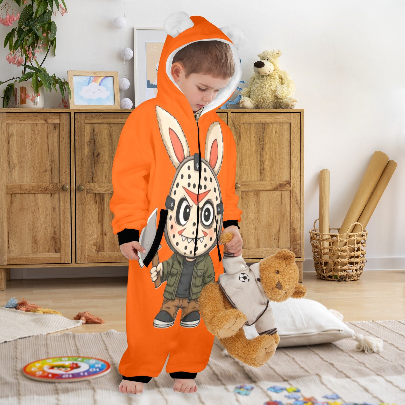 KSC's Halloween Exclusive Little Kids Unisex Onesie Labubu Jason Friday 13th