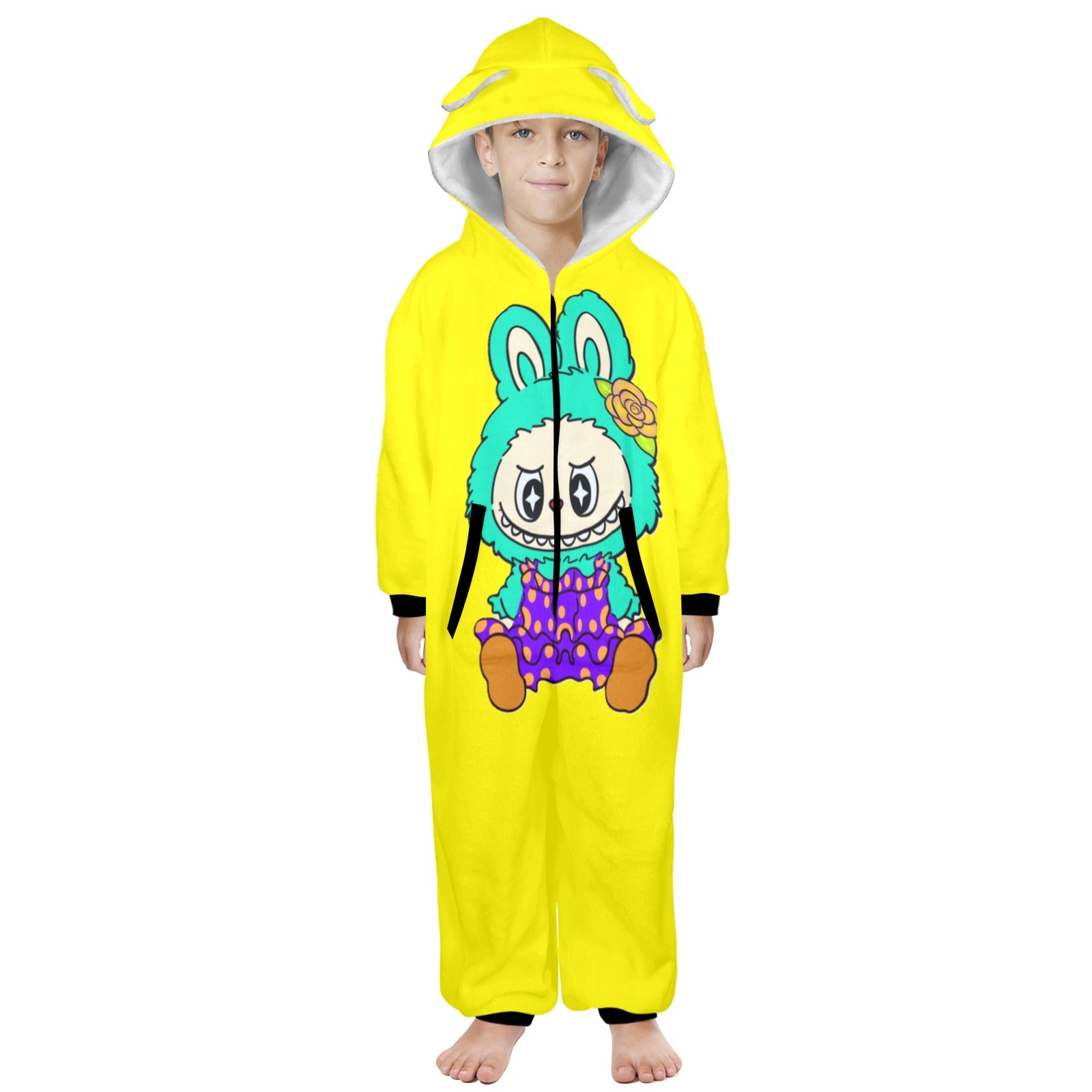 KSC's Exclusive Big Kids Onesie Labubu (8 to 15 Years) Yellow Teal Labubu