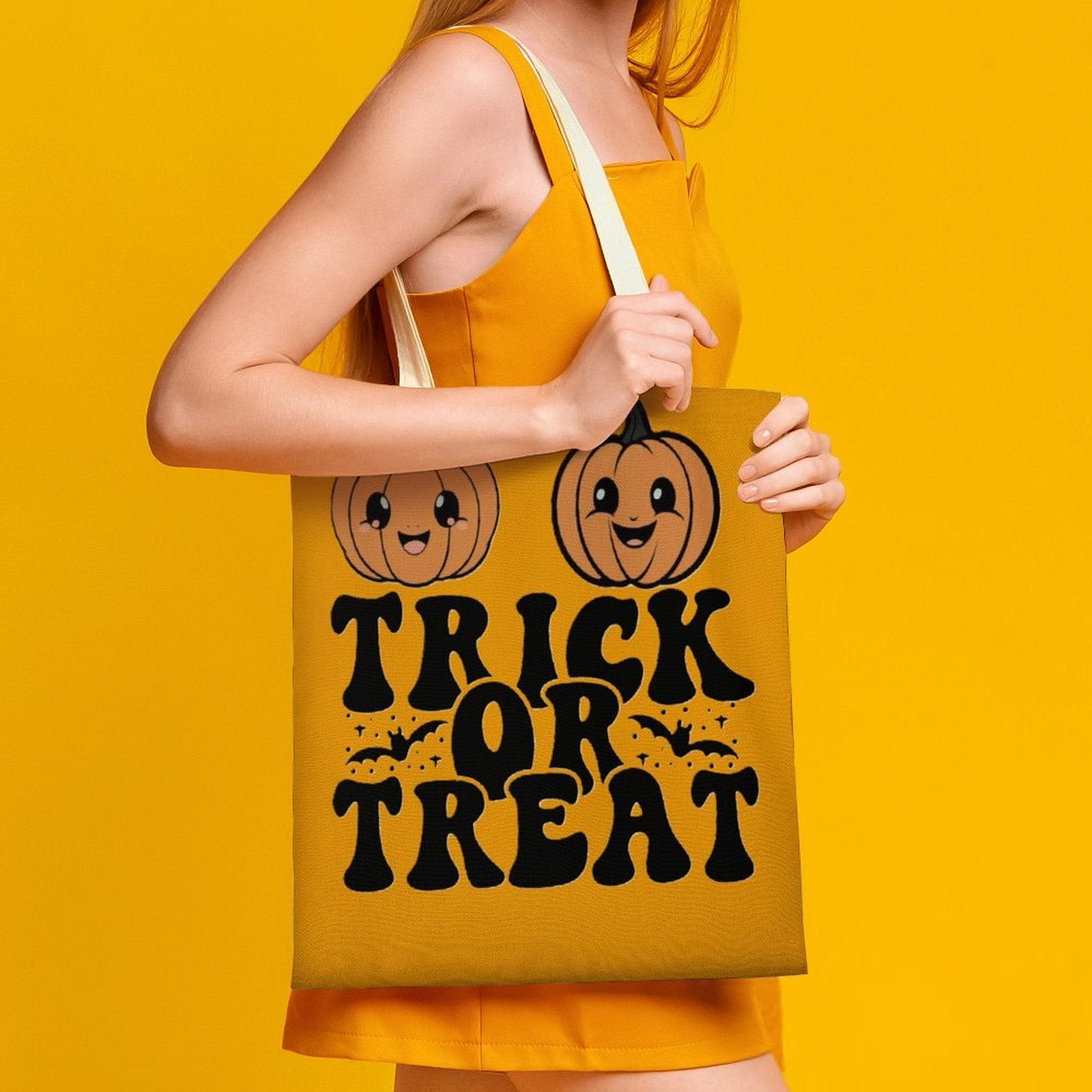 Halloween Trick Or Treat Tote Bag - Canvas Tote Bag Single Canvas Tote Bag-38x41CM