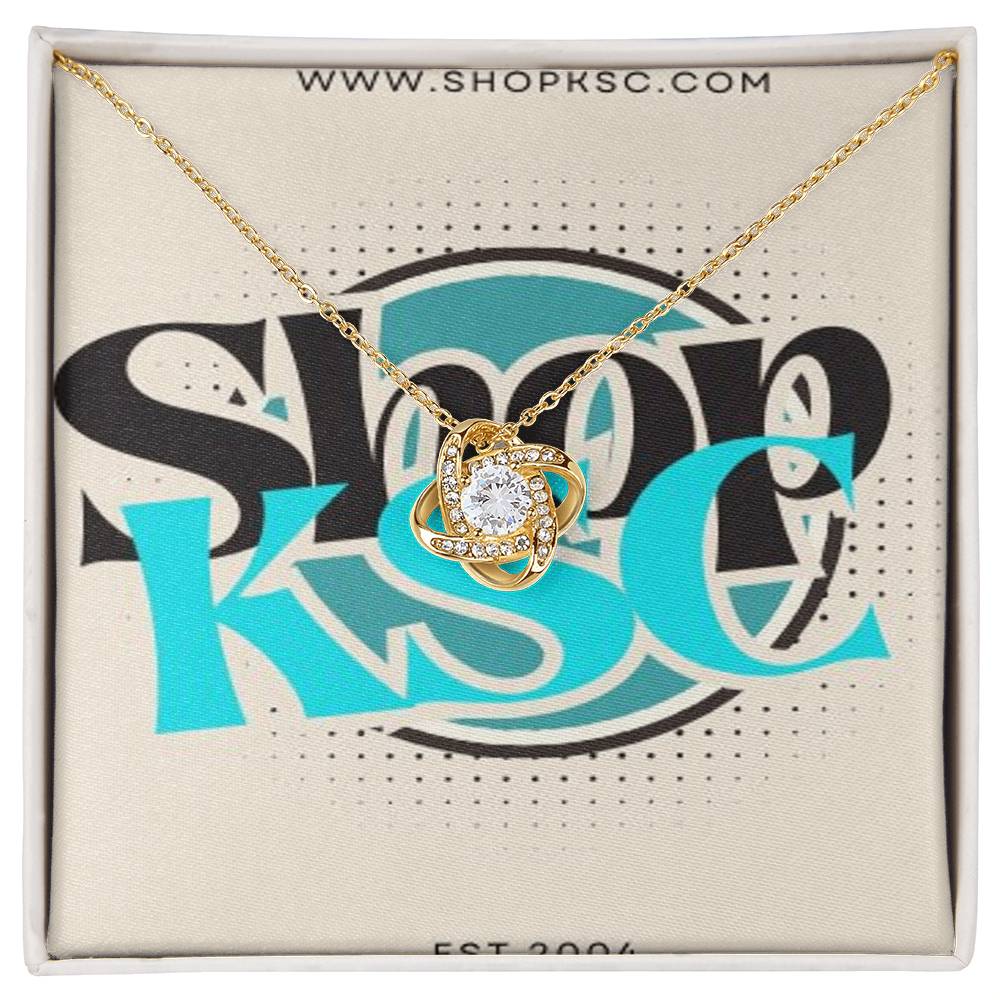 Shop KSC's Beautiful Love Knot Necklace (Yellow & White Gold) Perfect Gift!