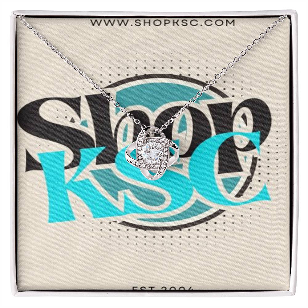 Shop KSC's Beautiful Love Knot Necklace (Yellow & White Gold) Perfect Gift!