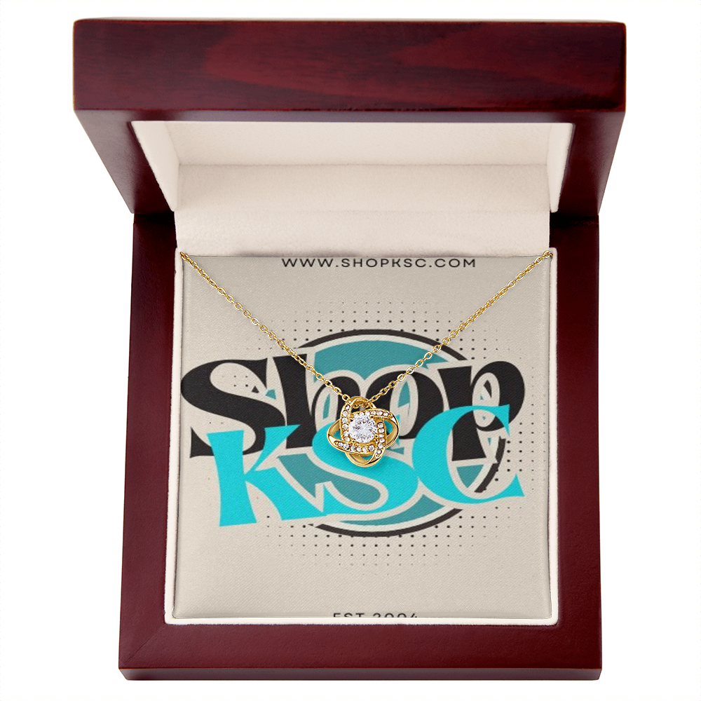 Shop KSC's Beautiful Love Knot Necklace (Yellow & White Gold) Perfect Gift!