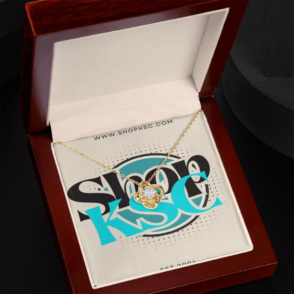 Shop KSC's Beautiful Love Knot Necklace (Yellow & White Gold) Perfect Gift!