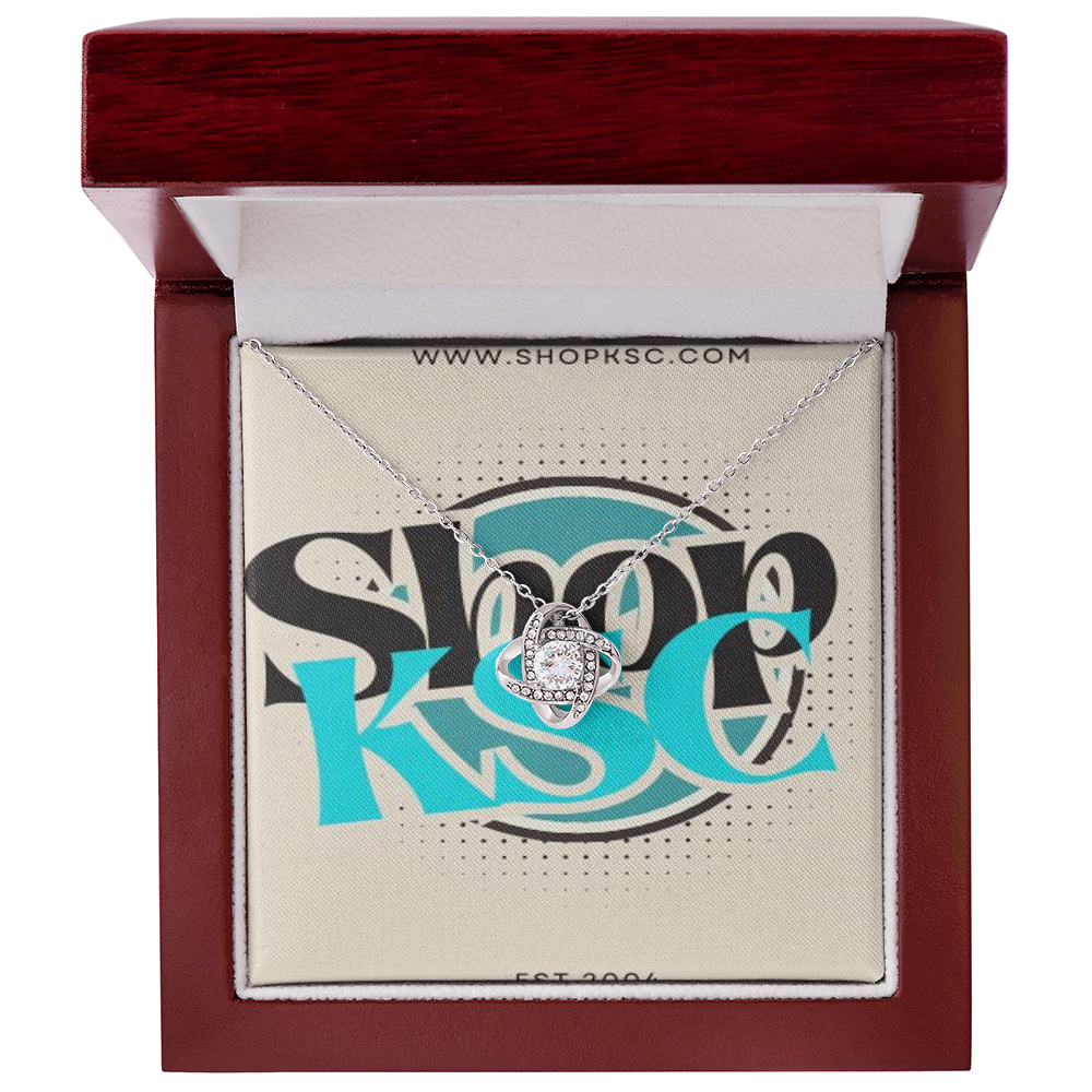 Shop KSC's Beautiful Love Knot Necklace (Yellow & White Gold) Perfect Gift!