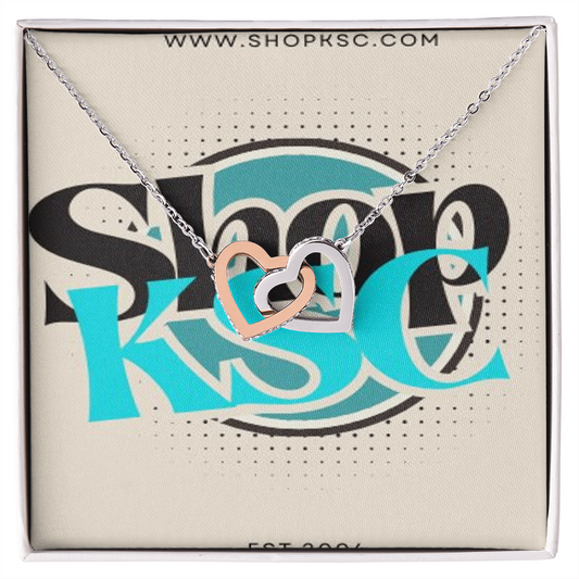 Shop KSC's Interlocking Hearts Necklace (Yellow & White Gold Variants)