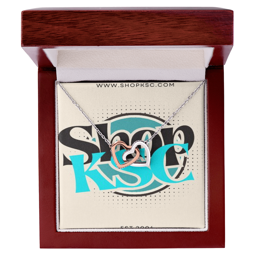 Shop KSC's Interlocking Hearts Necklace (Yellow & White Gold Variants)