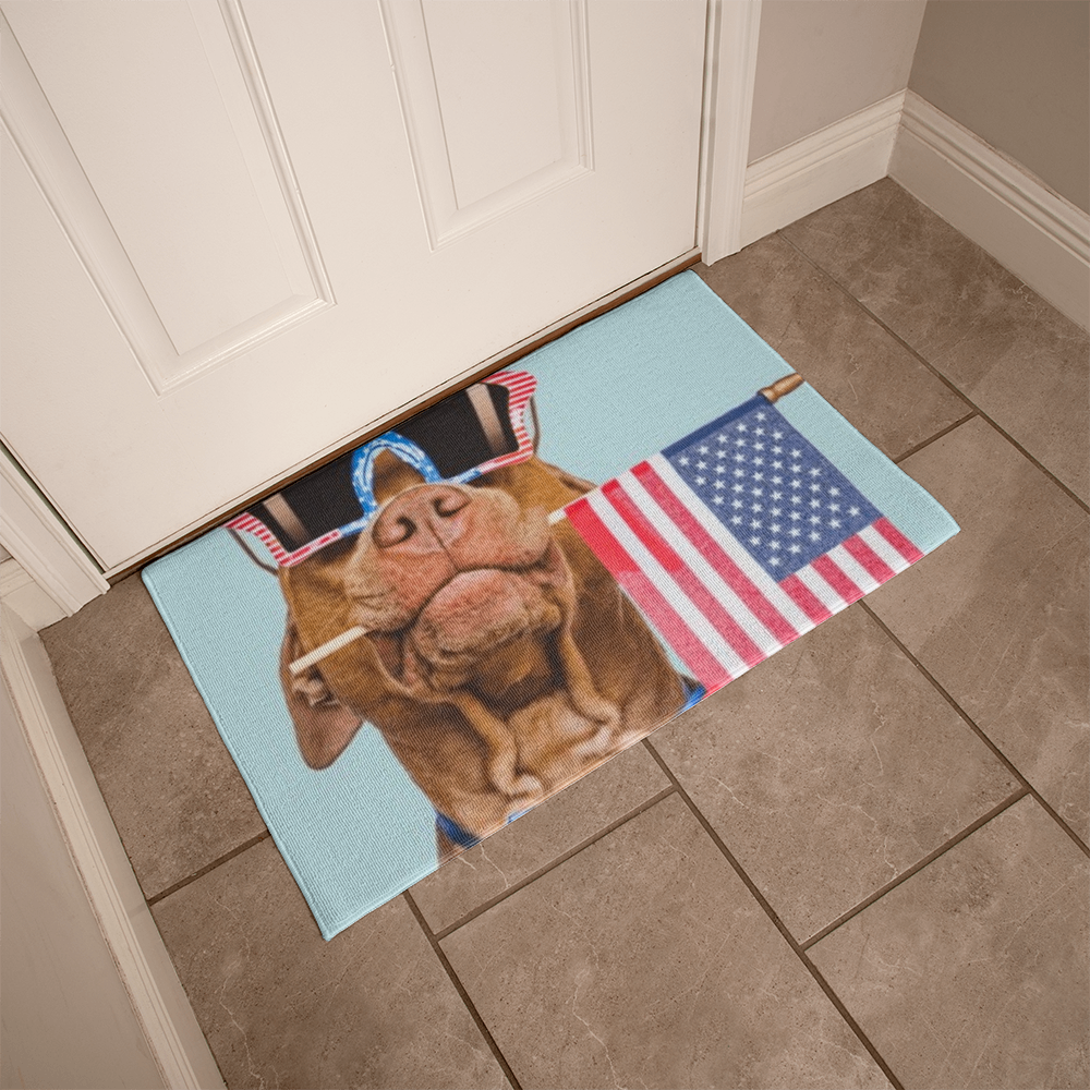 Patriotic Pet Welcome Mat Area Rug - Mat