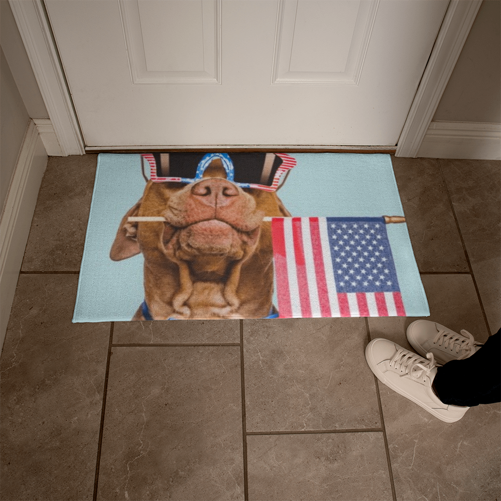 Patriotic Pet Welcome Mat Area Rug - Mat