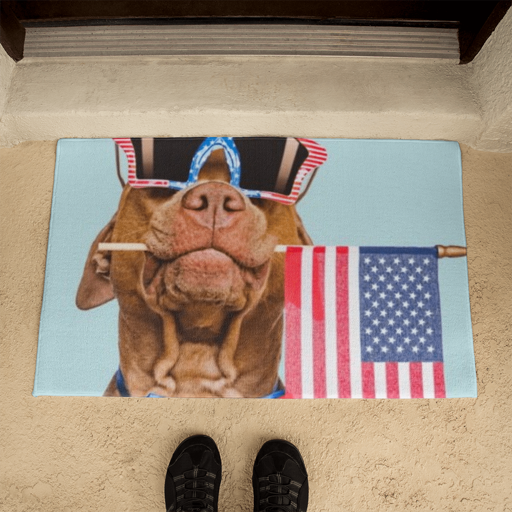Patriotic Pet Welcome Mat Area Rug - Mat
