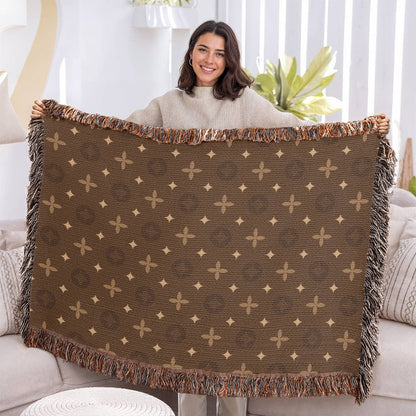 Custom Brown Temple Designer Heirloom Artwork Woven Blanket