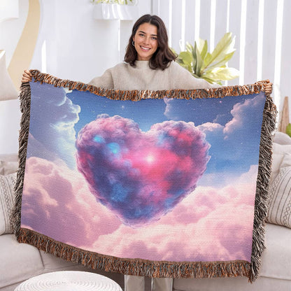 Cotton Candy Clouds II Design Heirloom Artwork Woven Blanket