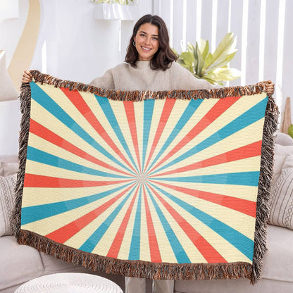Custom Designer Circus Pattern Heirloom Artwork Woven Blanket