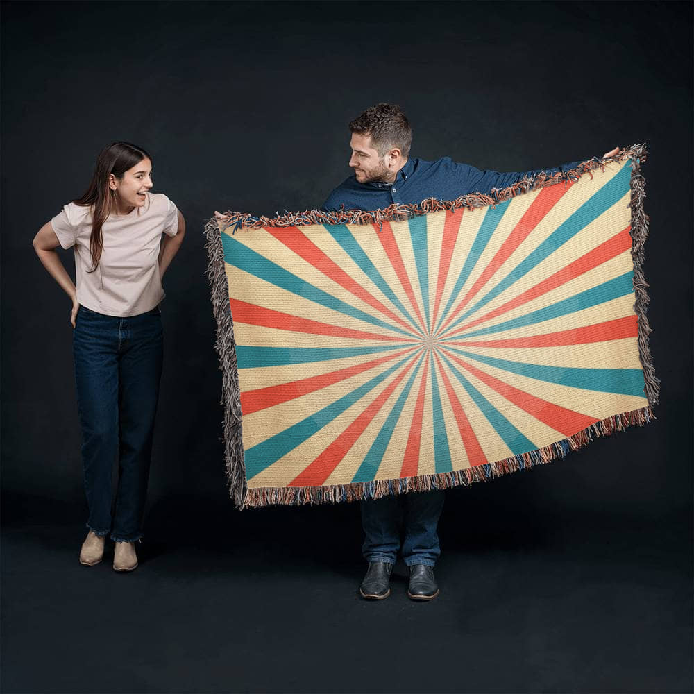 Custom Designer Circus Pattern Heirloom Artwork Woven Blanket